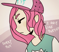 Size: 326x285 | Tagged: artist needed, safe, pinkie pie, human, g4, baseball cap, female, hat, humanized, solo