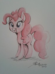 Size: 960x1280 | Tagged: safe, artist:stepandy, pinkie pie, g4, female, happy, solo, traditional art