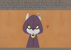 Size: 1280x907 | Tagged: safe, artist:somescrub, oc, oc only, oc:saltine, zebra, anthro, ask nudist sweetie belle, cloak, clothes, explicit source, tale of the witch, tumblr