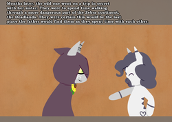 Size: 1280x907 | Tagged: safe, artist:somescrub, oc, oc only, oc:amara, oc:saltine, zebra, anthro, ask nudist sweetie belle, cloak, clothes, explicit source, tale of the witch, tumblr