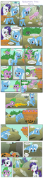 Size: 1379x5629 | Tagged: safe, artist:icesticker, rarity, spike, trixie, pony, unicorn, redeemable trixie, g4, cart, cruel, crying, discussion in the comments, female, fire, gem, magic, mare, out of character, schemer spike, trixiebuse