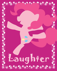 Size: 550x688 | Tagged: safe, artist:cyle, part of a set, pinkie pie, g4, element of laughter, female, laughing, poster, solo