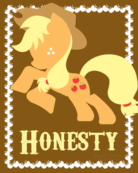 Size: 550x688 | Tagged: safe, artist:cyle, part of a set, applejack, g4, element of honesty, female, honesty, poster, solo