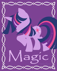 Size: 550x688 | Tagged: safe, artist:cyle, part of a set, twilight sparkle, g4, element of magic, female, magic, poster, solo
