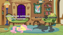 Size: 960x540 | Tagged: safe, fluttershy, g4, fluttershy's cottage, shadow