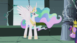 Size: 1248x702 | Tagged: safe, screencap, princess celestia, twilight sparkle, alicorn, pony, unicorn, friendship is magic, g4, season 1, affection, animated, behaving like a cat, castle of the royal pony sisters, cute, daaaaaaaaaaaw, duo, element of magic, elements of harmony, eyes closed, female, happy, heartwarming, horses doing horse things, hug, momlestia, neck hug, nuzzling, smiling, spread wings, stretching, sweet dreams fuel, twiabetes, twilight cat, unicorn twilight