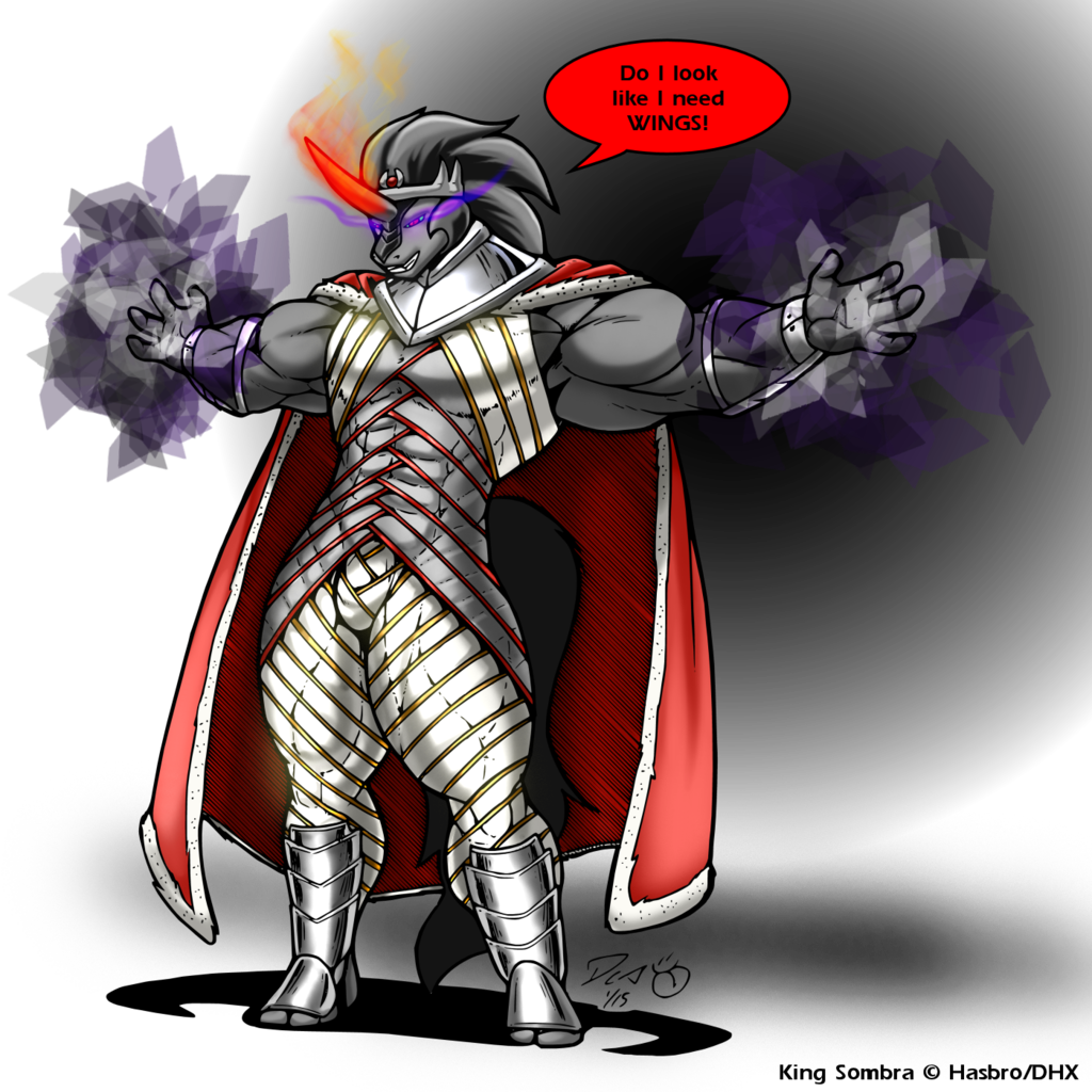 814378 Suggestive Artist Docwolph King Sombra Unicorn Anthro Plantigrade Anthro Armor