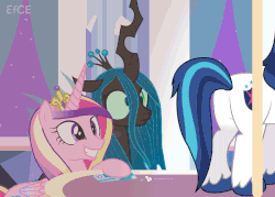 Size: 700x500 | Tagged: safe, artist:dm29, princess cadance, queen chrysalis, shining armor, alicorn, pony, g4, animated, butt, butt shake, dancing, episodes from the crystal empire, eyes on the prize, female, frown, grin, lesbian, looking at butt, mare, money, plot, sexy armor, shieldbutt, shining armor gets all the mares, ship:chrysarmordance, shipping, sluttyshining, smiling, squee, twerking, wide eyes