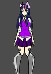 Size: 488x706 | Tagged: safe, artist:valik, twilight sparkle, human, g4, eared humanization, female, horn, horned humanization, humanized, scissor twilight, solo