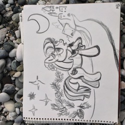Size: 1936x1936 | Tagged: safe, artist:snow, coco pommel, g4, female, monochrome, solo, traditional art