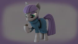 Size: 3000x1687 | Tagged: safe, artist:luminousdazzle, boulder (g4), maud pie, earth pony, pony, g4, 3d, female, rock, solo, source filmmaker