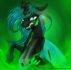 Size: 1231x1200 | Tagged: dead source, safe, artist:sevenada, queen chrysalis, g4, female, solo