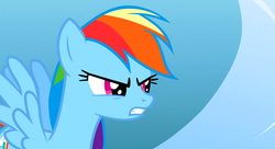 Size: 1099x597 | Tagged: safe, screencap, rainbow dash, g4, sonic rainboom (episode), angry, female, solo