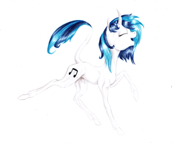 Size: 2835x2362 | Tagged: safe, artist:kayarei, dj pon-3, vinyl scratch, classical unicorn, g4, high res, horn, leonine tail, nose wrinkle