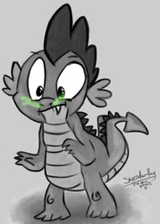 Size: 2400x3344 | Tagged: safe, artist:sneezeanonpony, spike, dragon, g4, high res, male, mucus, nostrils, snot, solo