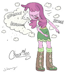 Size: 1232x1368 | Tagged: safe, artist:silverwing, artist:sudosnz, cheerilee, human, equestria girls, g4, chalk, female, sneeze cloud, sneezing, sneezing fetish, solo