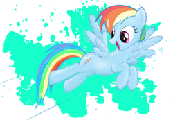 Size: 1024x710 | Tagged: safe, artist:mafinzy, rainbow dash, g4, female, paint splatter, solo