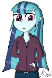 Size: 2258x3369 | Tagged: safe, artist:raiku92, sonata dusk, equestria girls, g4, my little pony equestria girls: rainbow rocks, alternate hairstyle, female, high res, loose hair, solo, straight hair