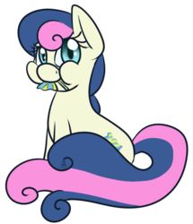 Size: 642x745 | Tagged: safe, artist:atdrag0n, bon bon, sweetie drops, earth pony, pony, g4, :t, adorabon, candy, cute, female, looking at you, my little art challenge, nom, puffy cheeks, simple background, sitting, smiling, solo, transparent background