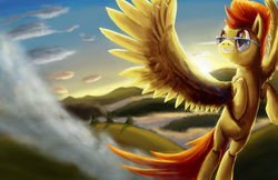Size: 1024x663 | Tagged: safe, artist:fox-moonglow, spitfire, g4, female, solo
