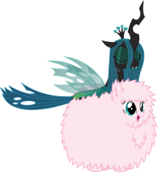 Size: 7455x8192 | Tagged: safe, artist:almostfictional, queen chrysalis, oc, oc:fluffle puff, g4, absurd resolution, canon x oc, female, lesbian, ship:chrysipuff, shipping, simple background, sleeping, transparent background, vector