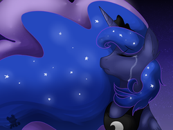 Size: 1600x1200 | Tagged: safe, artist:uunicornicc, princess luna, g4, crying, female, solo