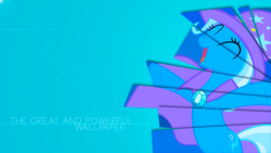 Size: 1920x1080 | Tagged: safe, artist:theshabbycat, trixie, pony, unicorn, g4, cape, clothes, eyes closed, female, fragments, hat, mare, trixie's cape, trixie's hat, vector, wallpaper