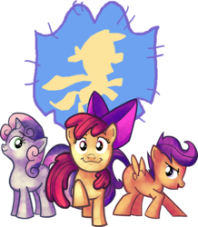 Size: 594x681 | Tagged: safe, artist:phantosanucca, apple bloom, scootaloo, sweetie belle, g4, cutie mark crusaders