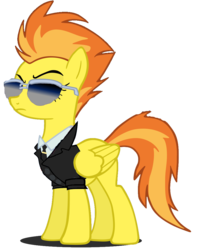 Size: 850x1077 | Tagged: safe, spitfire, pegasus, pony, g4, agent smith, clothes, crossover, show accurate, simple background, the matrix, transparent background