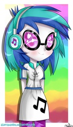 Size: 1341x2321 | Tagged: safe, artist:vixelzf, dj pon-3, vinyl scratch, equestria girls, g4, my little pony equestria girls: rainbow rocks, cute, female, headphones, solo, sunglasses, vinylbetes