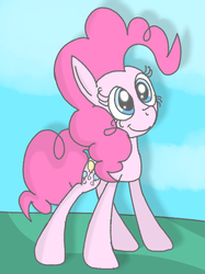 Size: 612x820 | Tagged: safe, artist:mr-degration, pinkie pie, g4, cute, outdoors, smiling