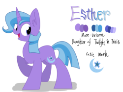 Size: 3250x2442 | Tagged: safe, artist:yaco, oc, oc only, oc:esther, cutie mark, high res, magical lesbian spawn, offspring, parent:trixie, parent:twilight sparkle, parents:twixie, simple background, solo, transparent background