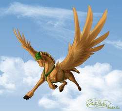 Size: 3400x3100 | Tagged: safe, artist:cobaltstratos, oc, oc only, oc:sure shot, flying, hat, high res, solo, watermark