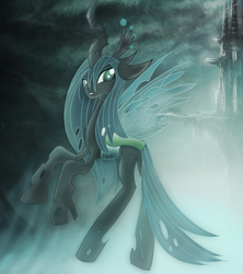 Size: 2000x2250 | Tagged: dead source, safe, artist:vipeydashie, queen chrysalis, changeling, changeling queen, g4, female, high res, rearing, solo