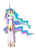 Size: 688x951 | Tagged: dead source, safe, artist:baekgup, princess celestia, alicorn, pony, g4, cute, cutelestia, female, hair over one eye, mare, simple background, smiling, solo, white background