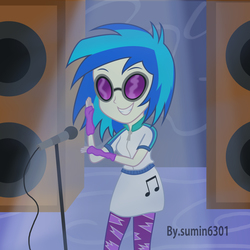 Size: 4658x4659 | Tagged: safe, artist:sumin6301, dj pon-3, vinyl scratch, equestria girls, g4, absurd resolution, female, pose, solo, ultraman