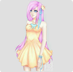 Size: 1280x1258 | Tagged: safe, artist:rinohoyasi, fluttershy, human, g4, female, humanized, solo