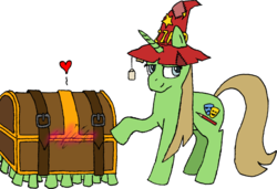 Size: 1024x699 | Tagged: safe, artist:owatheone, oc, oc only, oc:buttercheese, discworld, luggage, rincewind, solo, the luggage
