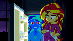 Size: 1280x720 | Tagged: safe, sunset shimmer, equestria girls, g4, my little pony equestria girls: rainbow rocks, exploitable meme, meme, nightmare fuel, pinkie's refrigerator