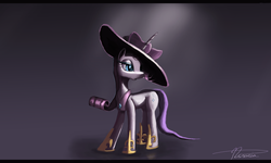 Size: 1280x767 | Tagged: safe, artist:auroriia, rarity, pony, g4, female, hat, solo