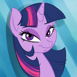 Size: 500x500 | Tagged: safe, artist:ponut_joe, twilight sparkle, pony, unicorn, g4, bedroom eyes, female, looking at you, mare, pretty, smiling, solo