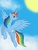 Size: 1536x2048 | Tagged: safe, artist:kiera14, rainbow dash, alicorn, pony, g4, alicornified, backwards cutie mark, cloud, cloudy, female, race swap, rainbowcorn, solo, sun