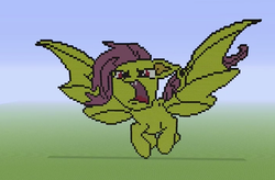 Size: 1651x1080 | Tagged: safe, fluttershy, g4, flutterbat, minecraft, minecraft pixel art, pixel art