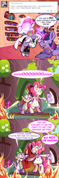 Size: 800x2400 | Tagged: safe, artist:pippy, pinkie pie, spike, sweetie belle, twilight sparkle, alicorn, pony, pinkiepieskitchen, g4, apron, bipedal, clothes, comic, female, fire, golden oaks library, magic, mare, meanie belle, pyro belle, telekinesis, tumblr, twilight sparkle (alicorn)