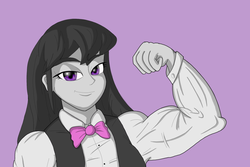 Size: 2160x1440 | Tagged: safe, artist:pandatarius, octavia melody, equestria girls, g4, my little pony equestria girls: rainbow rocks, clothes, female, humanized, muscles, octveinia, smiling, solo