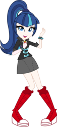 Size: 500x1104 | Tagged: safe, artist:alkonium, artist:imperfectxiii, shining armor, sonata dusk, equestria girls, g4, clothes, clothes swap, gleaming shield, palette swap, rule 63, shining sonata, simple background, skirt, solo, transparent background, vector