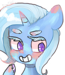 Size: 1851x2135 | Tagged: safe, artist:foxtali, trixie, pony, unicorn, g4, blushing, female, mare, smiling, solo