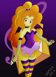 Size: 1024x1404 | Tagged: safe, artist:drake-rex, artist:elgatosabio, adagio dazzle, equestria girls, g4, clothes, colored, female, fishnet stockings, socks, solo, striped socks, thigh highs