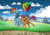 Size: 2927x2049 | Tagged: safe, artist:amberswirl, rainbow dash, scootaloo, g4, balloon, flying, high res, scootalove