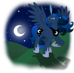 Size: 1656x1632 | Tagged: safe, artist:anscathmarcach, princess luna, g1, g4, female, g4 to g1, generation leap, solo